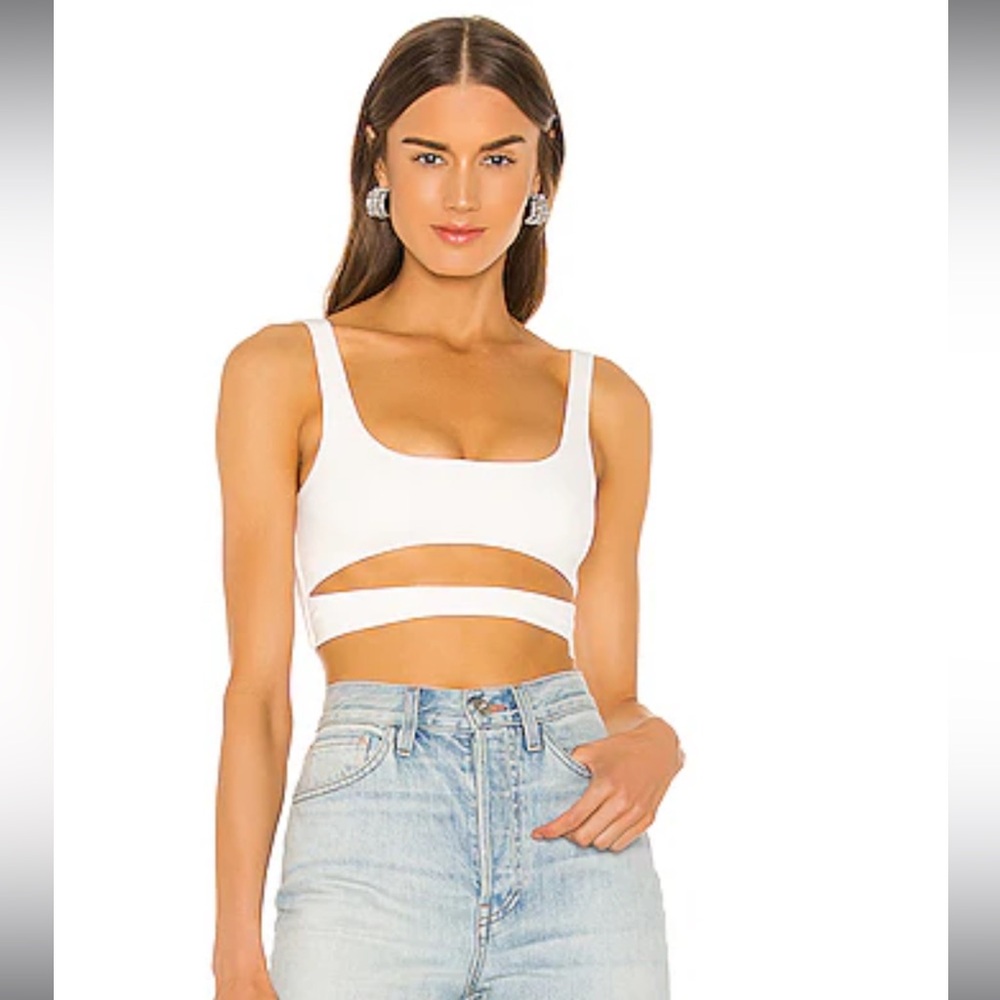 White cut out crop top from revolve hours